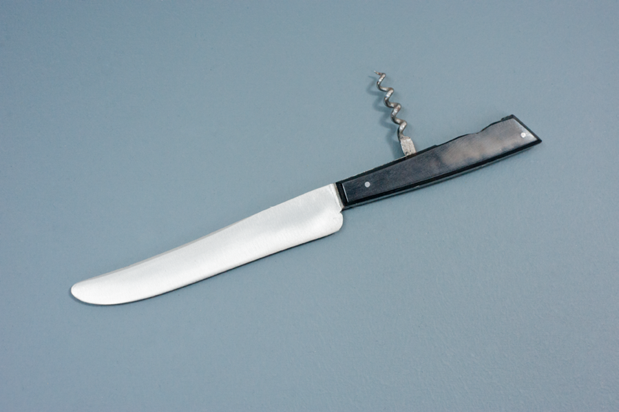 Tischmesser mit Korkenzeiher  Ebenholz  Mus e de la Coutellerie Thiers